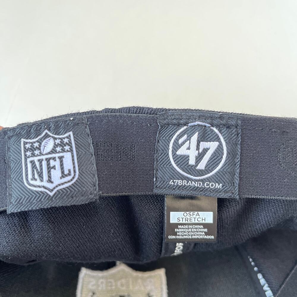 Las Vegas Raiders Ball Cap Hat One Size Black 47 Brand NFL Embroidered Logo Dad - Picture 9 of 10